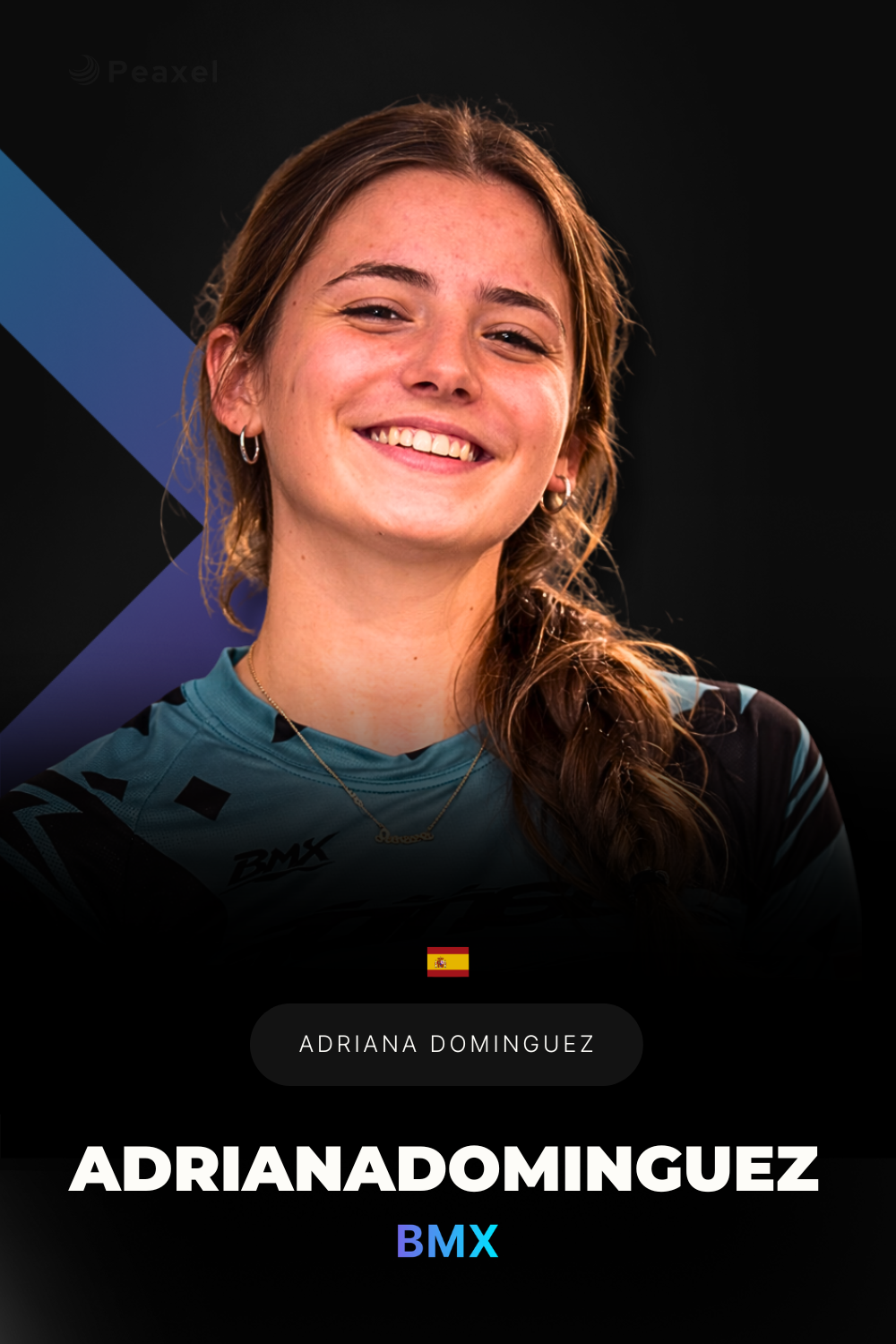 Adriana Domínguez competing in the Spanish Track Championship alongside other BMX riders — Adriana Dominguez